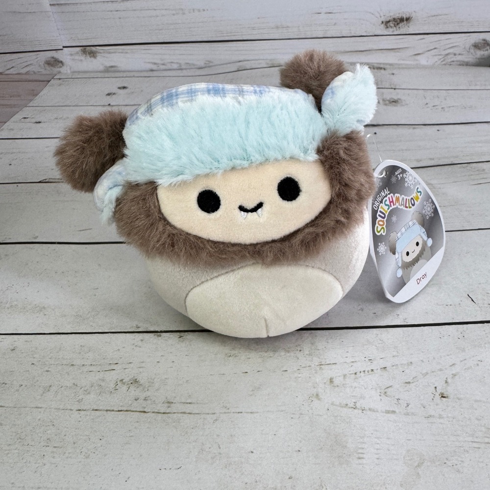 Squishmallows Dray Yeti Bigfoot 4.5" Christmas‎ Plush Kellytoy NWT